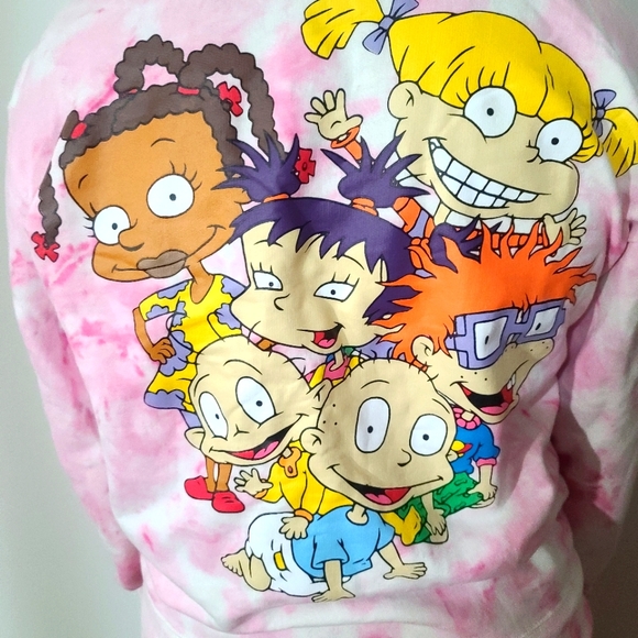 Pink Tie Dye Hooded Rugrats Sweatshirt - Picture 1 of 5